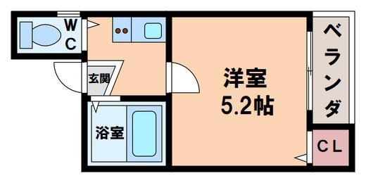 OASIS勝山(1K/1階)の間取り写真