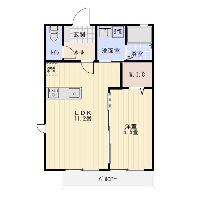 コート蘭山(1LDK/2階)の間取り写真