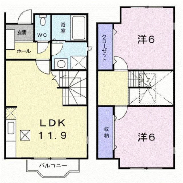 オルテンシア510(2LDK/1階)の間取り写真