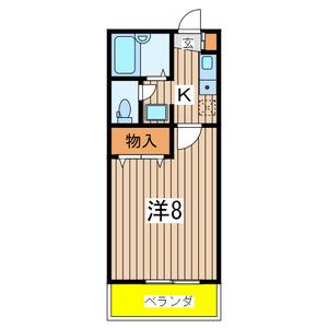 サニーウェル(1K/1階)の間取り写真