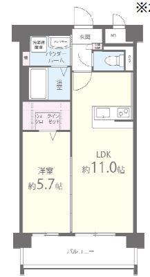 サンスクエアII(1LDK/3階)の間取り写真