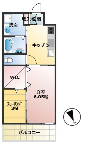 WORVE吹田江坂(2K/3階)の間取り写真