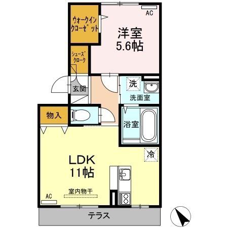 ハウスひまわり(1LDK/1階)の間取り写真