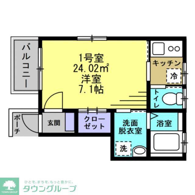 タウンハウス大森(1K/2階)の間取り写真