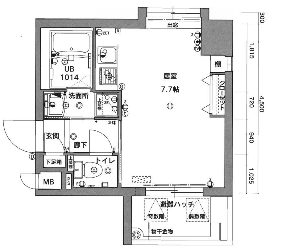 ラフォーレ西公園(ワンルーム/7階)の間取り写真