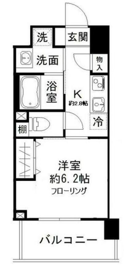ミッテドルフ(1K/6階)の間取り写真