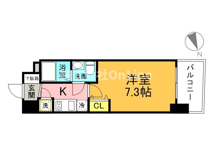 セレニテ京橋クレア(1DK/12階)の間取り写真