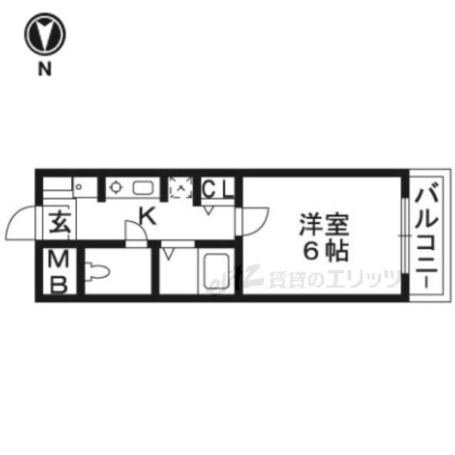 ピュアメゾン(1K/4階)の間取り写真