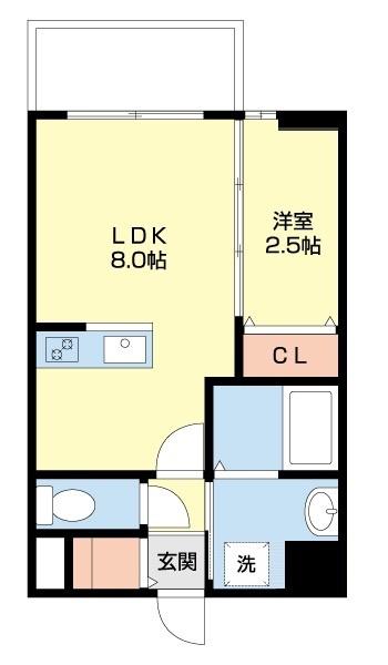 MODERN PALAZZO 長崎 CENTRAL(1LDK/5階)の間取り写真