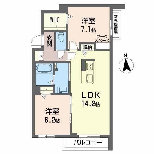シャーメゾン長良東(2LDK/3階)の間取り写真