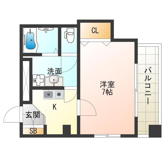 木谷第2ビル(1K/5階)の間取り写真