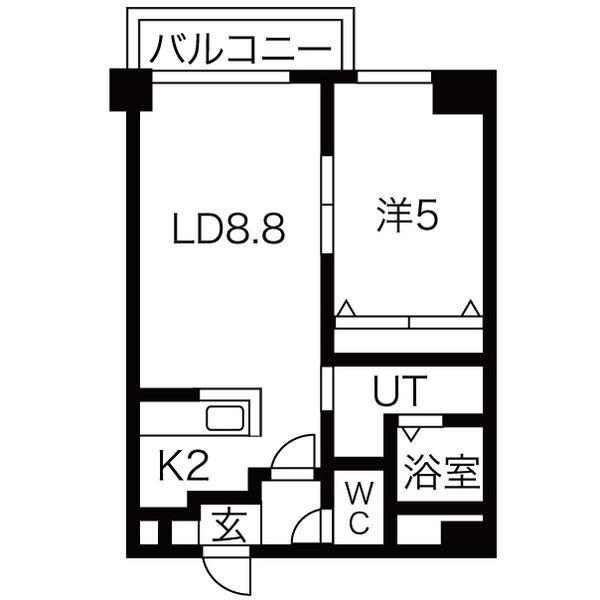 オリオンコート(1LDK/4階)の間取り写真