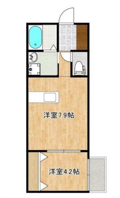 エルミタージュ長田(1LDK/2階)の間取り写真