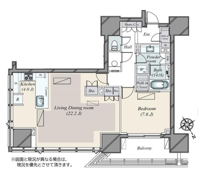 グランドヒルズ恵比寿(1LDK/10階)の間取り写真