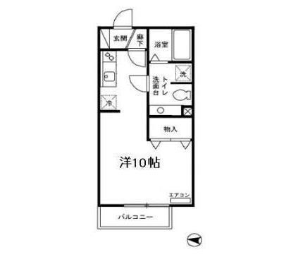 スマイル23(ワンルーム/2階)の間取り写真