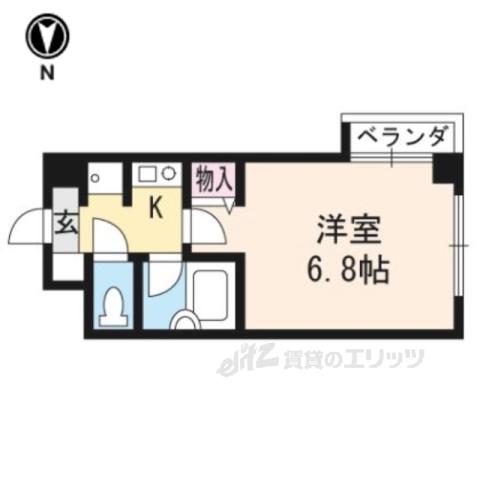 エリッツ9(1K/3階)の間取り写真