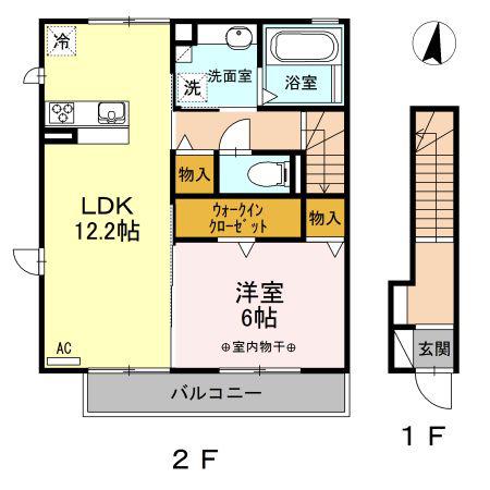 名鉄犬山線 西春駅 徒歩25分 2階建 築11年(1LDK/2階)の間取り写真