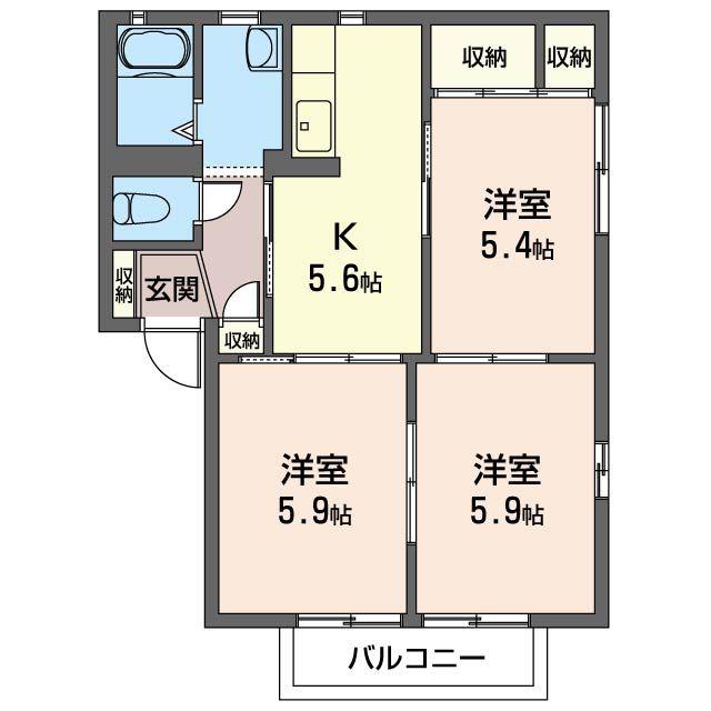 EXCELLENCE(3K/1階)の間取り写真