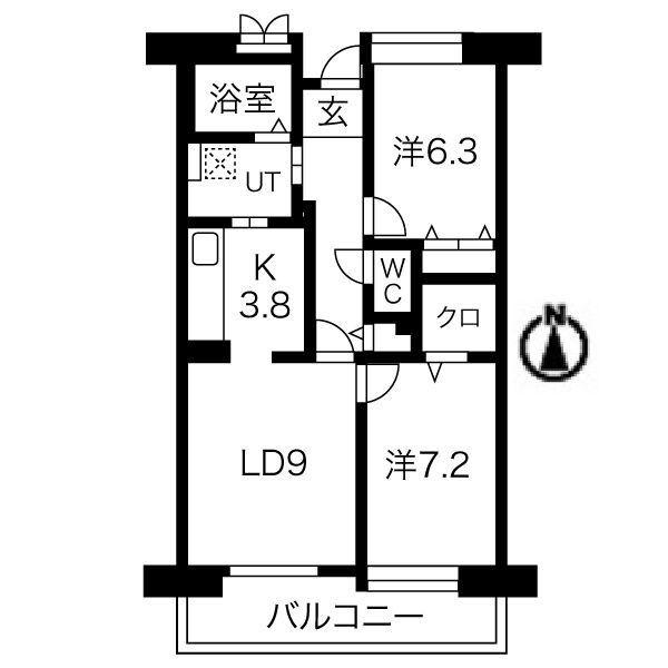 アクティ目黒駅前1棟(2LDK/3階)の間取り写真