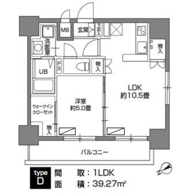 カスタリア三ノ輪(1LDK/6階)の間取り写真