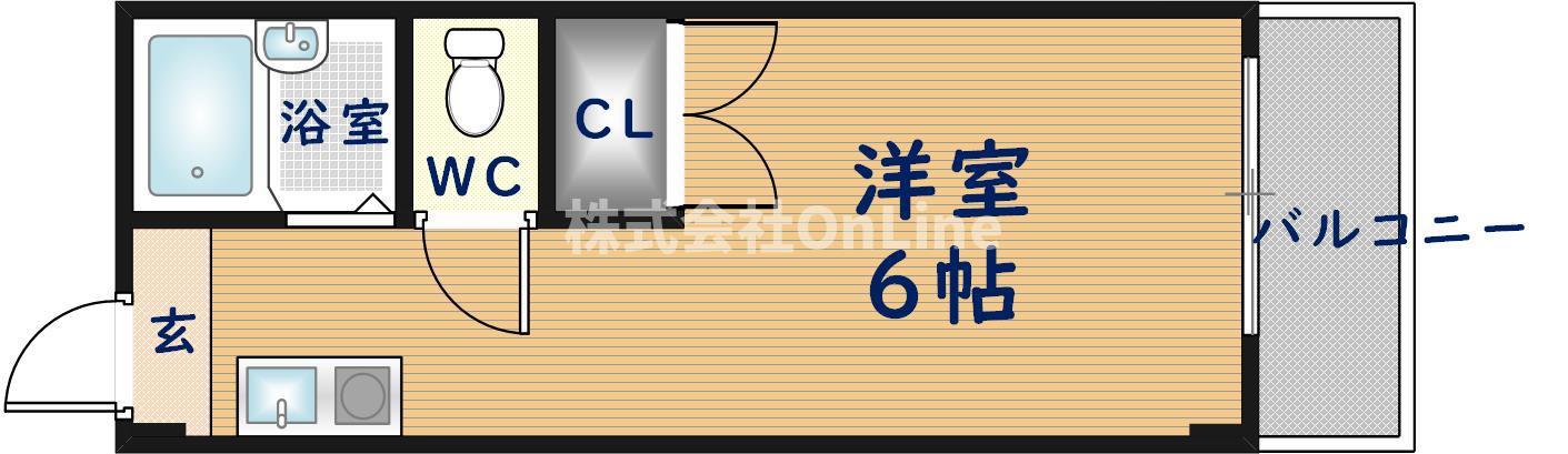 幸楽ハイツ(ワンルーム/3階)の間取り写真