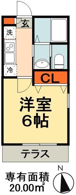 LAVIE検見川(1K/1階)の間取り写真
