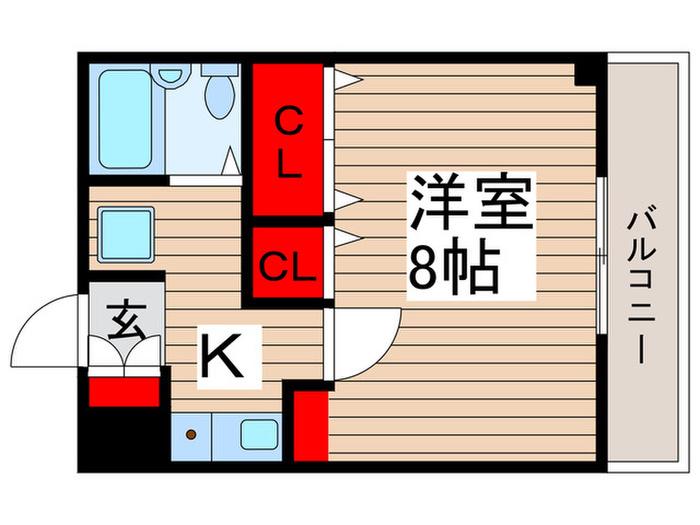リッツハウス(1K/4階)の間取り写真