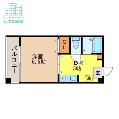 SAKURAハウス(1DK/4階)の間取り写真