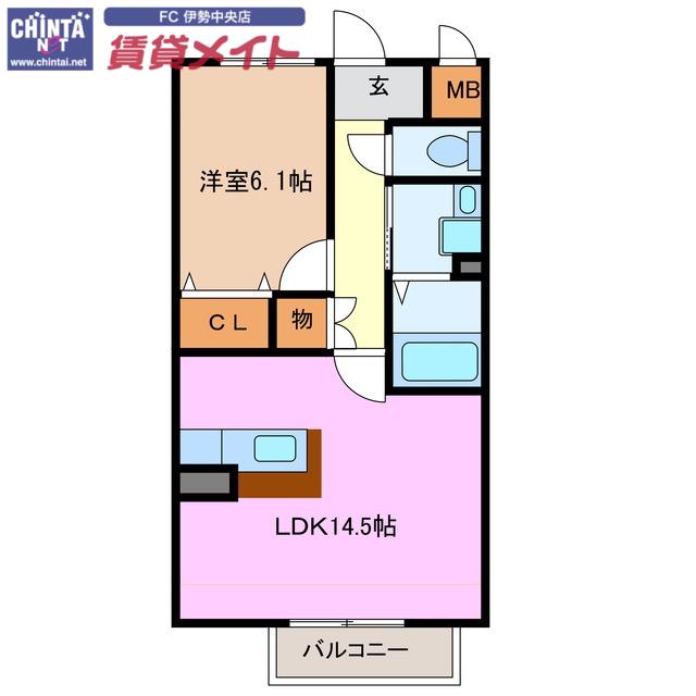 LUCE.K(1LDK/1階)の間取り写真