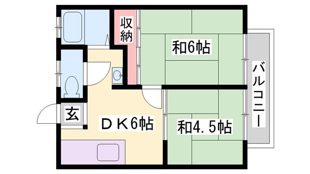 ハイツオリーブ(2DK/1階)の間取り写真