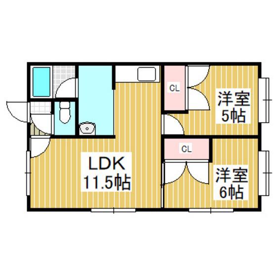 エルストファーゼ柳町I(2LDK/2階)の間取り写真