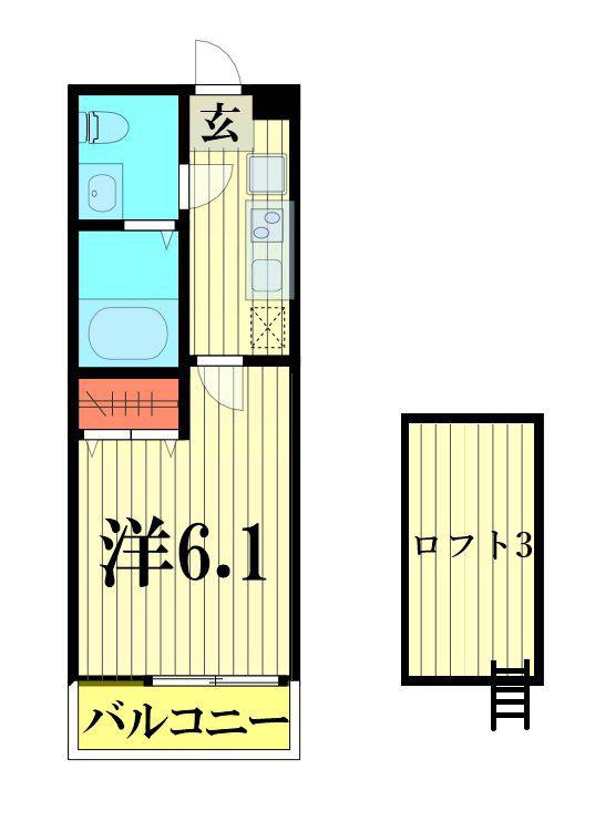 SORA(1K/3階)の間取り写真