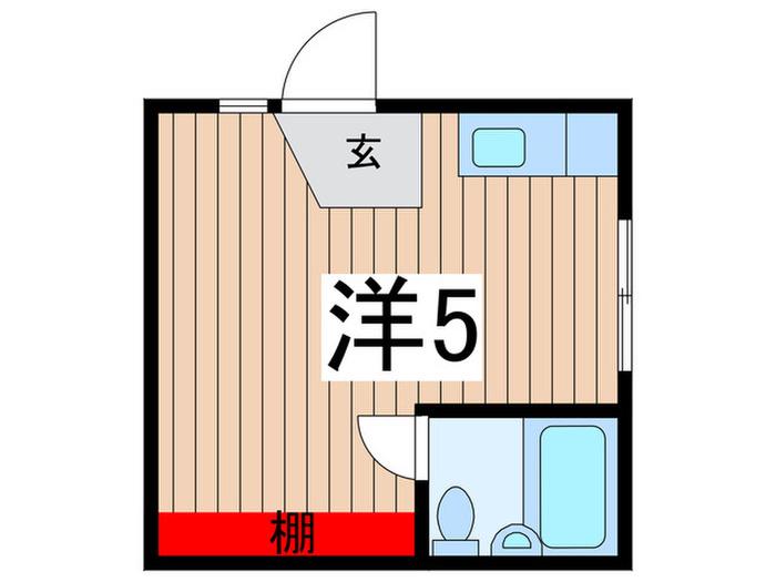 ブラウンコート(ワンルーム/2階)の間取り写真