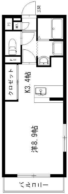エトワール(1K/3階)の間取り写真