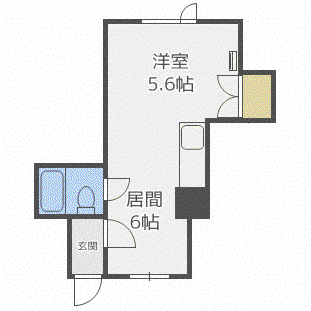 おおきビル(1DK/4階)の間取り写真