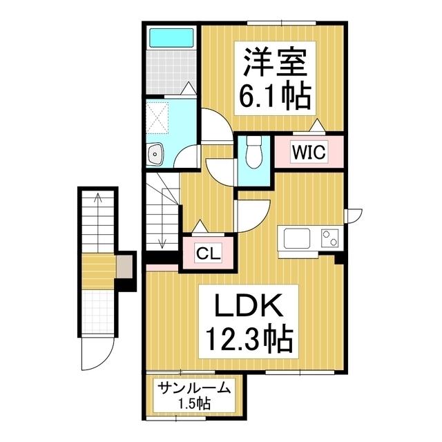 フェレーザ長峰(1LDK/2階)の間取り写真