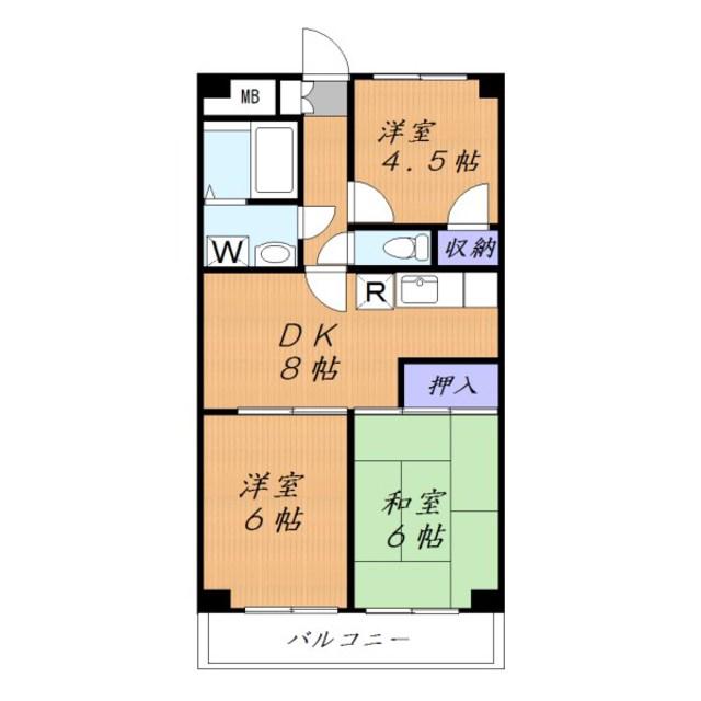石川坂マンション(3DK/3階)の間取り写真