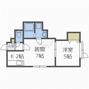 ラフィシア(1LDK/1階)の間取り写真