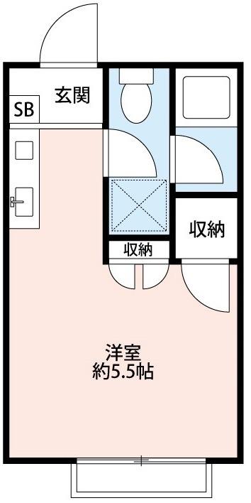 サンクレエル船橋(ワンルーム/2階)の間取り写真