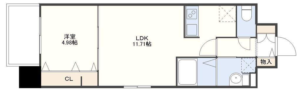 オーヴィジョンクラス三芳町(1LDK/6階)の間取り写真