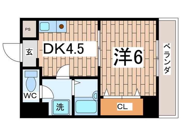 グランレーヴェ(1DK/6階)の間取り写真
