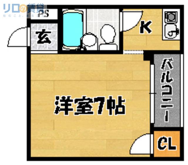 ラフィーネナカノII(1K/2階)の間取り写真
