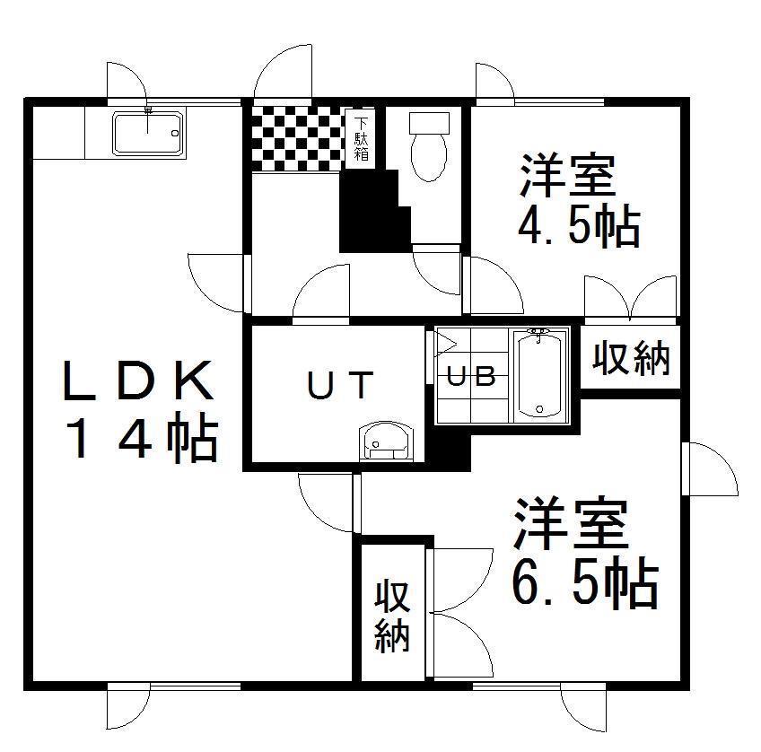 ハニーSAKUMA(2LDK/1階)の間取り写真