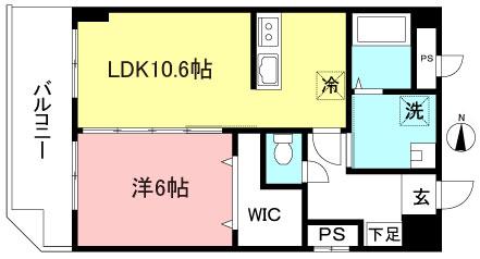 ABSOLUTE CHOFU(1LDK/2階)の間取り写真