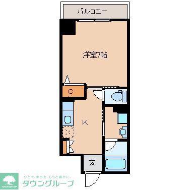 イーストフォート(1K/5階)の間取り写真