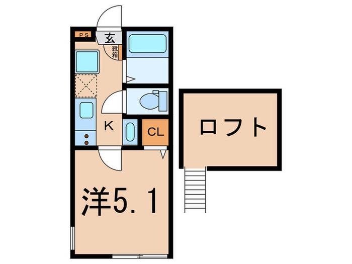 グランデュール横濱山手(1K/2階)の間取り写真