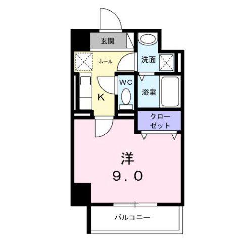 サニーレジデンス吉野II(1K/4階)の間取り写真