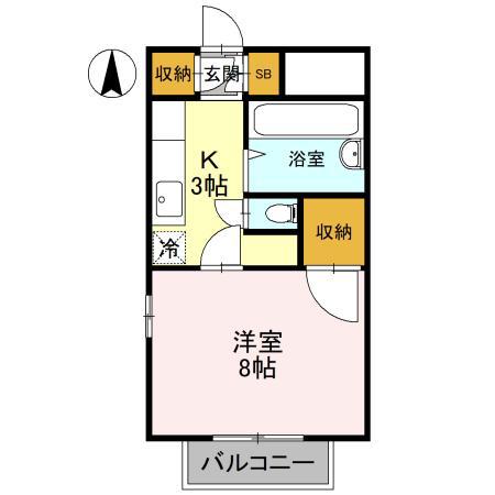 メリーランドマンション(1K/3階)の間取り写真
