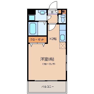 サンパレス東青梅(ワンルーム/2階)の間取り写真