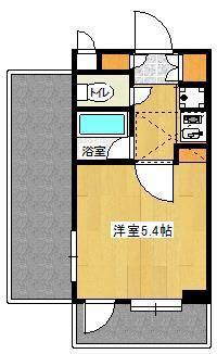 ヴィラマリア(1K/13階)の間取り写真